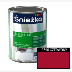 Śnieżka Supermal - Emalia olejno-ftalowa - F590 CZERWONY POŁYSK | 0,8l