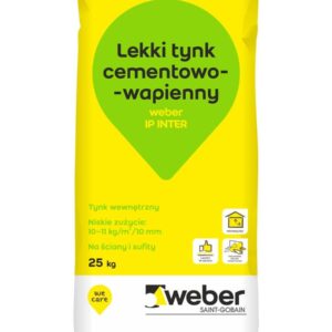 IP INTER WEBER Lekki tynk cementowo-wapienny do wnętrz o podwyższonej przyczepności 25kg