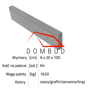 Obrzeże betonowe | 100x20x6cm