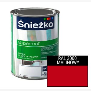 Śnieżka Supermal - Emalia olejno-ftalowa - MALINOWY RAL3000 | 0,2l