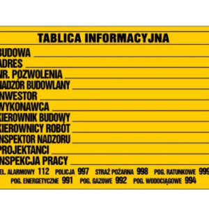 Tablica informacyjna | 70x50cm