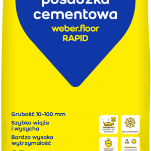 WEBER FLOOR RAPID - Błyskawiczna posadzka i jastrych cementowy 10-100mm | 25kg
