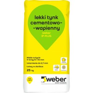 Weber IP PLUS - Lekki tynk cementowo-wapienny na zewnątrz i do wewnątrz | 25kg
