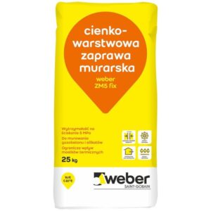 WEBER ZM5 FIX - Cienkowarstwowa zaprawa murarska, 5 MPa | 25 kg