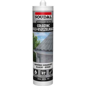 Colozinc Soudal czarnoszary RAL7021 – Klej-uszczelniacz hybrydowy przeznaczony do klejenia i uszczelniania blach, rynien i obróbek dekarskich