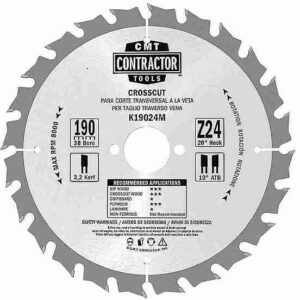 tarcza pilarska 190 mm do drewna sklejki i OSB CMT K19024M