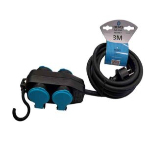 Wodoszczelny przedłużacz budowlany 3m BERG H07RN-F 3x2,5mm z 4 gniazdami z uziemieniem IP44