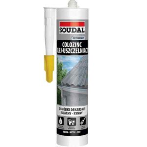 Colozinc Soudal bezbarwny – Klej-uszczelniacz hybrydowy przeznaczony do klejenia i uszczelniania blach, rynien i obróbek dekarskich