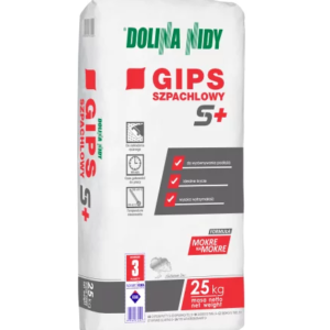 DOLINA NIDY Gips Szpachlowy S+ – masa szpachlowa do wygładzania ścian i sufitów | 25kg