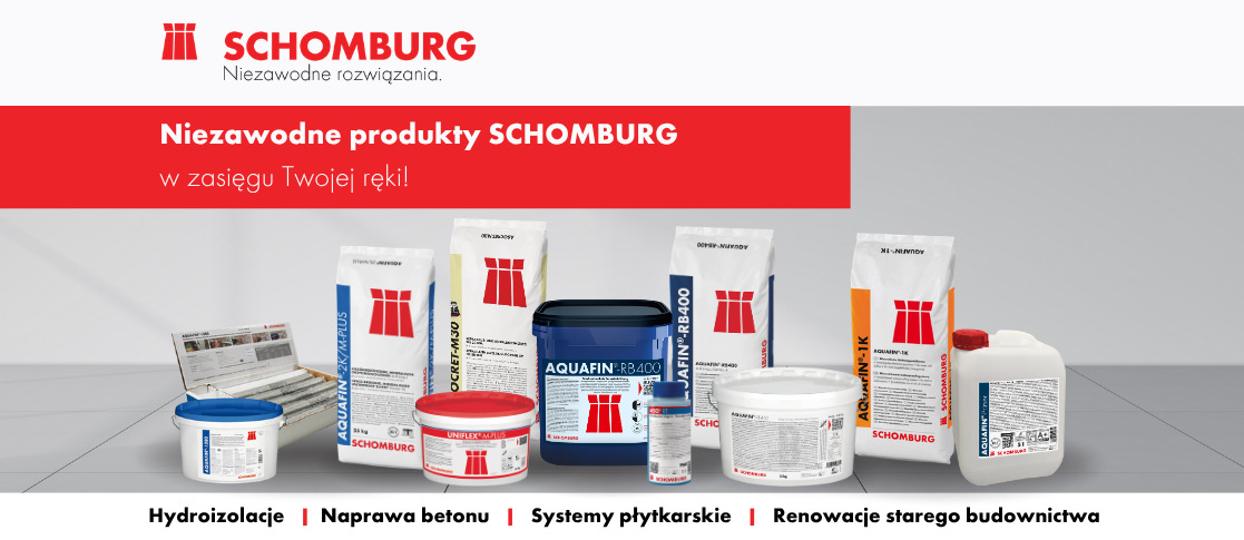 Produkty SCHOMBURG – hydroizolacje, naprawa betonu, systemy płytkarskie i renowacje